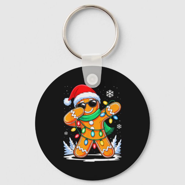 Chaveiro Dabbing Gingerbread Christmas Boys Girls Kids Funn (Frente)