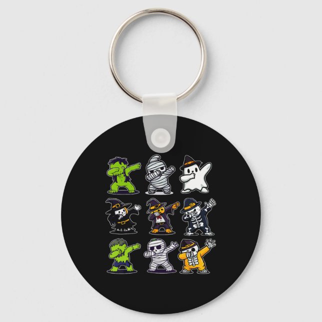 Chaveiro Dabbing Halloween Boys Skeleton Zombie Scary Pumpk (Frente)