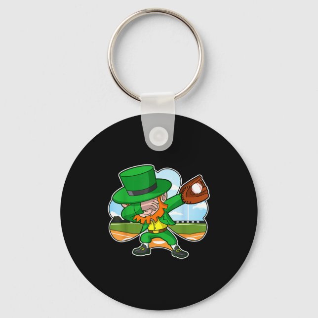 Chaveiro Dabbing Leprechaun Baseball St Patricks Day Irish  (Frente)