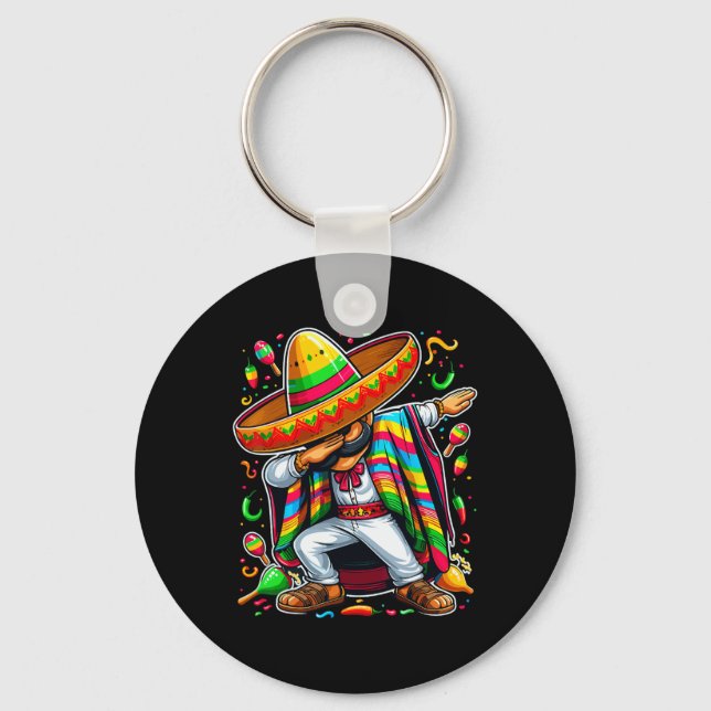 Chaveiro Dabbing Mexicano Poncho Cinco De Mayo (Frente)