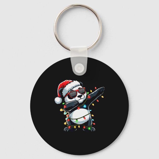 Chaveiro Dabbing Panda Xmas For Kids Boys Girl Panda Lover  (Frente)