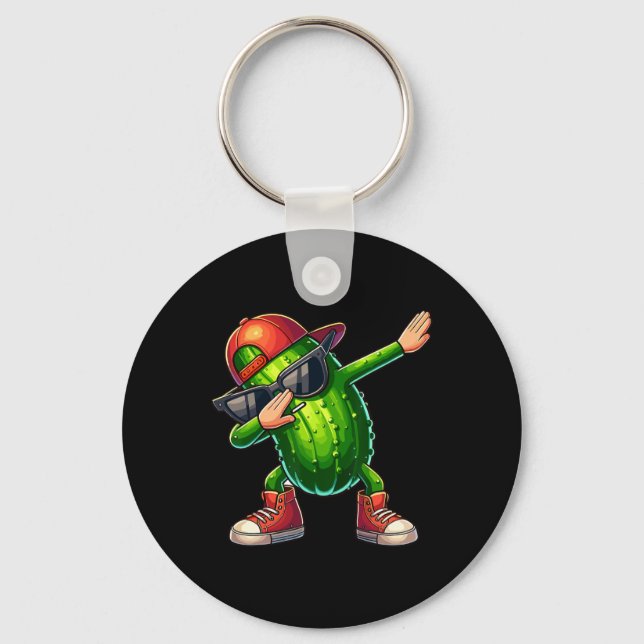 Chaveiro Dabbing Pickle Dancing Pepino Picker Engraçado (Frente)