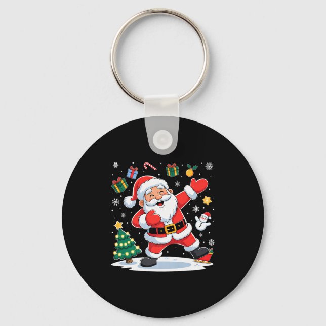 Chaveiro Dabbing Santa Claus Christmas Holiday Boys Kids Da (Frente)