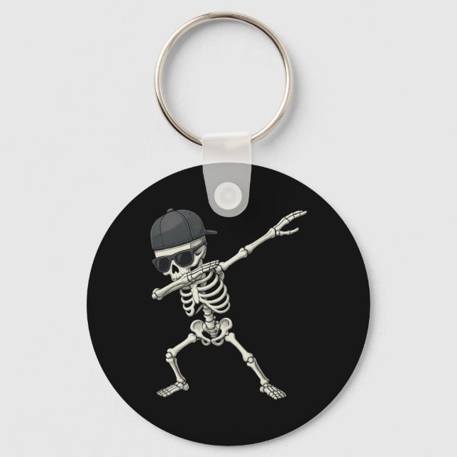 Chaveiro Dabbing Skeleton Pirate Halloween Kids Jolly Roger (Frente)