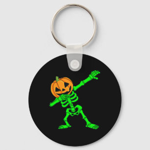 Chaveiro Dabbing Skeleton Pumpkin Head Halloween Dab