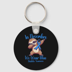 Chaveiro Dabbing Sloth Em Novembro Vestimos A Diabetes Azui