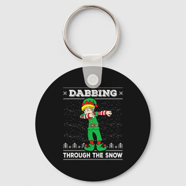 Chaveiro Dabbing Through The Snow Elf Dab Ugly Christmas Sw (Frente)