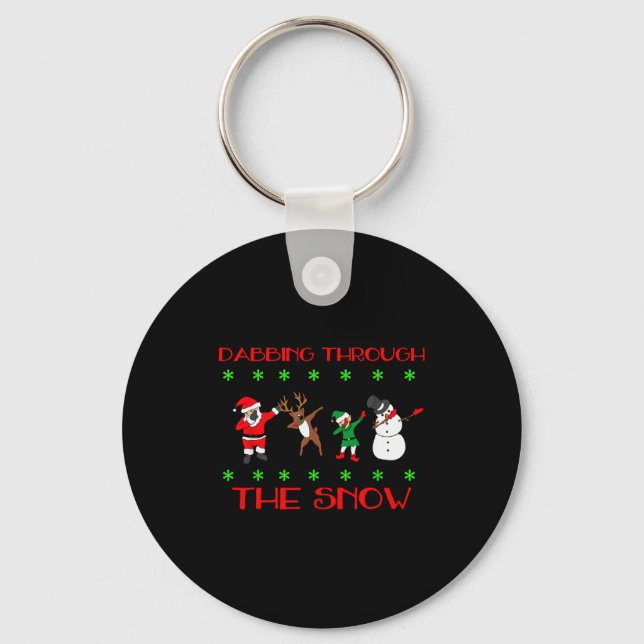 Chaveiro Dabbing Through The Snow Funny Christmas Design  (Frente)