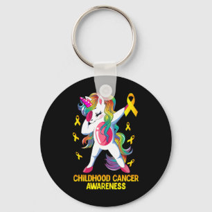 Chaveiro Dabbing Unicorn Chilhood Cancer Awarness Warrior