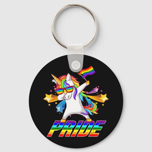 Chaveiro Dabbing Unicorn Lgbt Orgulho gay (Frente)