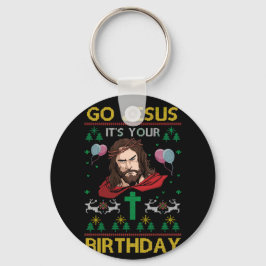 Chaveiro Dabbing with Tree Reindeer Snow Go Jesus