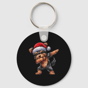 Chaveiro Dabbing Yorkshire Terrier Santa Hat