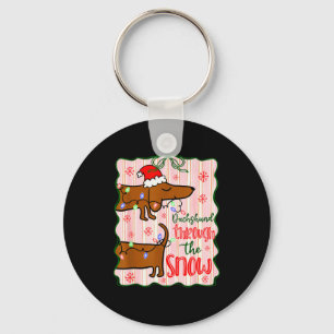 Chaveiro Dachshund Coquete Através da Neve, Camisetas de Na