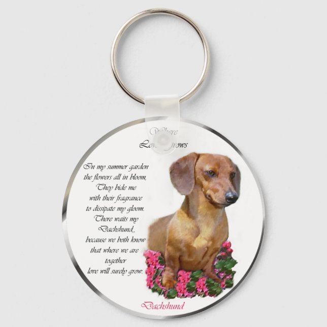 Chaveiro Dachshund Doxie Lovers Art (Frente)