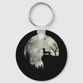 Chaveiro Dachshund E Lua Halloween