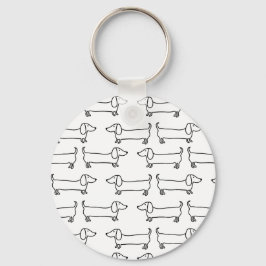 Chaveiro Dachshund em branco preto