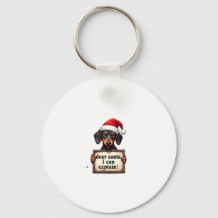Chaveiro Dachshund Engraçado Natal Querido Papai Noel Posso