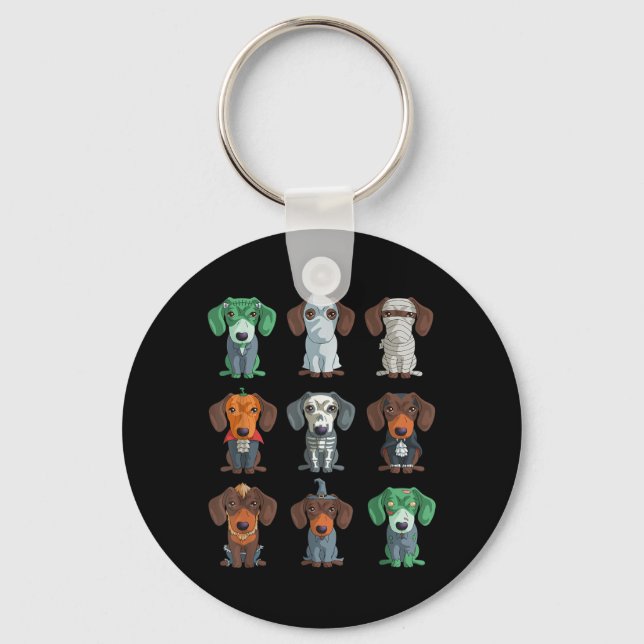 Chaveiro Dachshund Halloween (Frente)