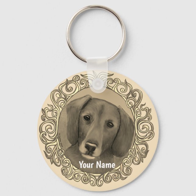Chaveiro Dachshund Ornamentado (Frente)