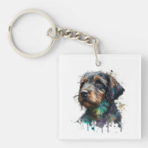 Dachshund Puppy Wirehaired Puppy Watercolor Art