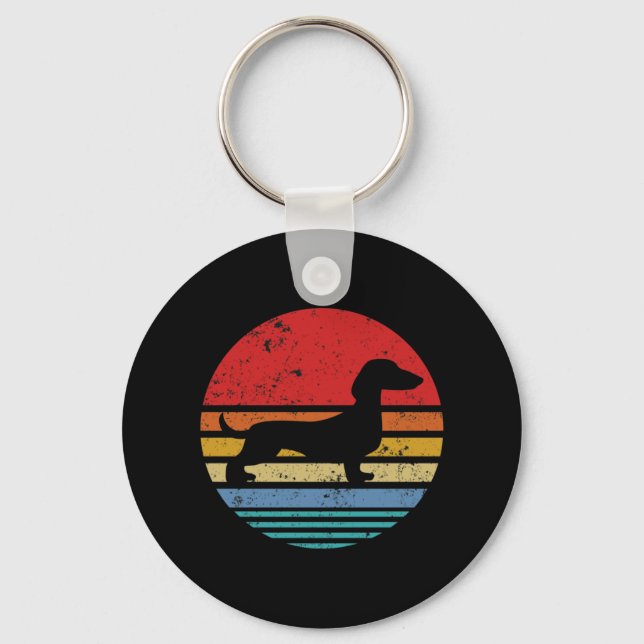 Chaveiro Dachshund Retro Sunset Dog Daschund Classic (Frente)