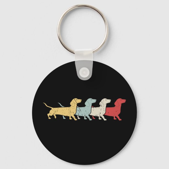 Chaveiro Dachshund Retro Vintage (Frente)