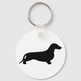 Chaveiro Dachshund silhout preto + suas ideias