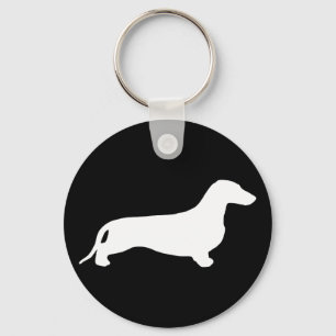 Chaveiro Dachshund silhout White + suas ideias