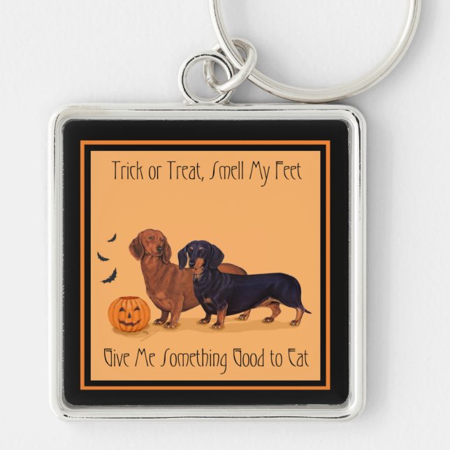 Chaveiro Dachshunds Halloween (Frente)