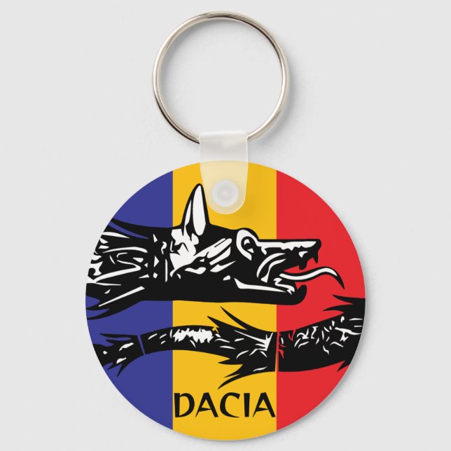 Chaveiro Dacian Wolf - bandeira tricolor (Frente)
