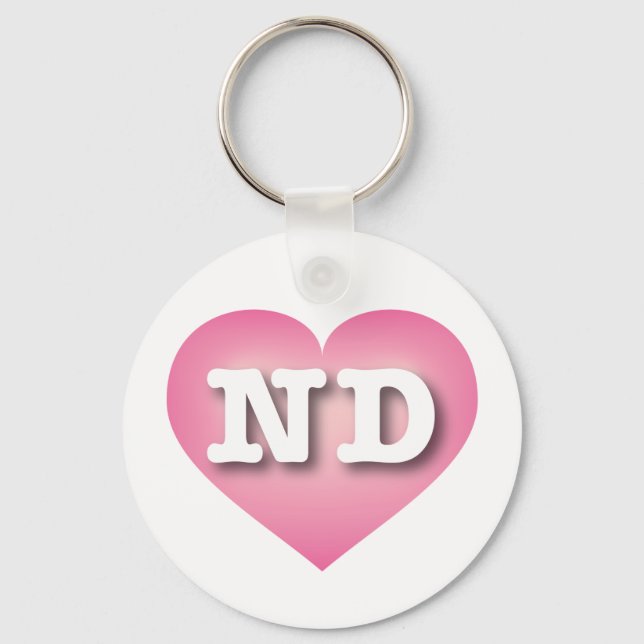 Chaveiro Dacota do Norte - Coração Fade Rosa - Adoro ND (Frente)