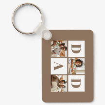 Dad 3 Photo Collage Bold Brown Typography