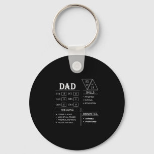 Chaveiro Dad Dragão Jogador de Dados de RPG Estatísticas Ha
