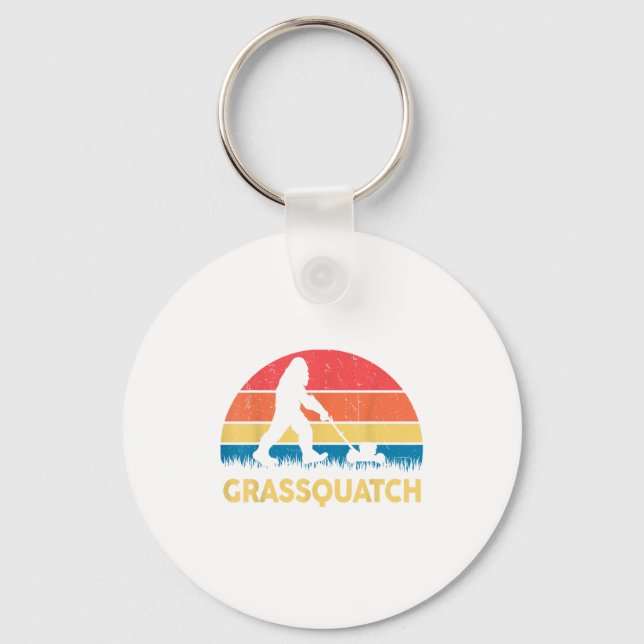 Chaveiro Dad Lawn Mowing Grquatch Bigfoot Mower Gift Funny  (Frente)