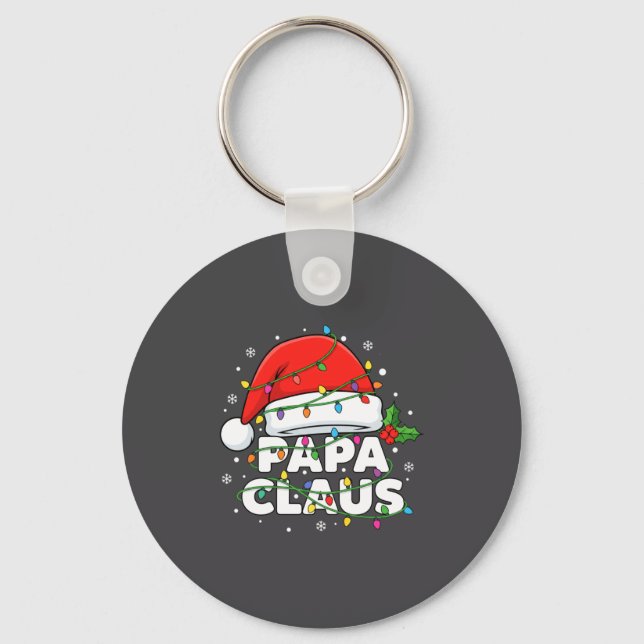 Chaveiro Dad Papa Claus Christmas Lights Family Matching Lo (Frente)