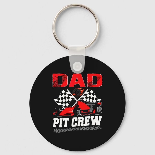 Chaveiro Dad T Crew Racing Family Race Car Birthday Boy  (Frente)