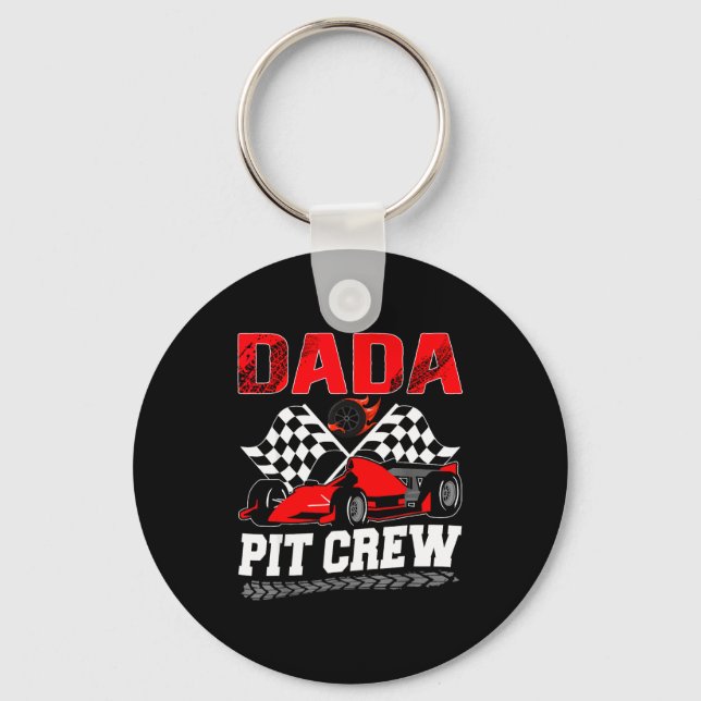 Chaveiro Dada T Crew Racing Family Race Car Birthday Boy  (Frente)