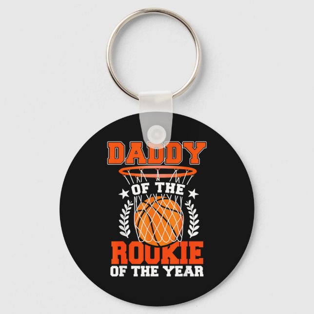 Chaveiro Daddy Of Rookie 1st Basketball Bday Theme Matching (Frente)