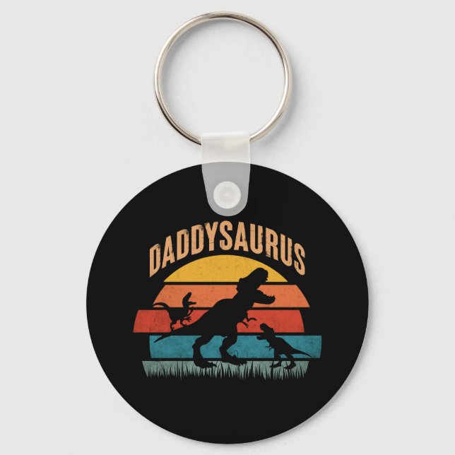 Chaveiro Daddysaurus - Presente para Pai Dinossauro Engraça (Frente)