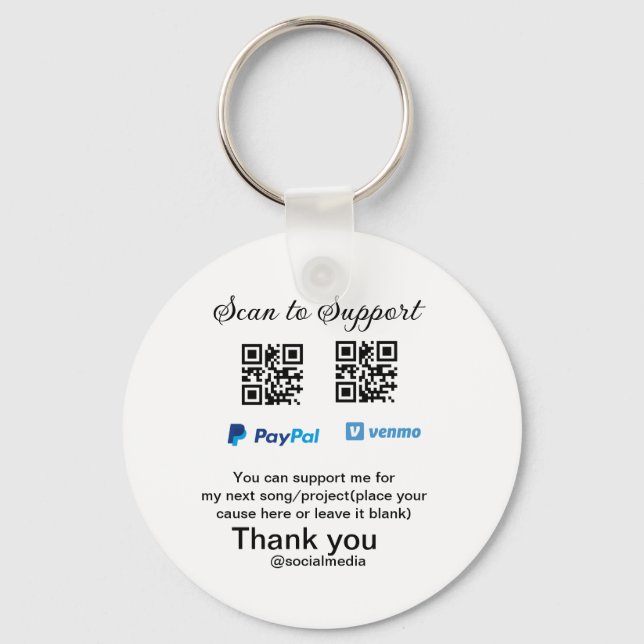 Chaveiro Dádiva virtual jar q r código doação de moeda PayP (Frente)