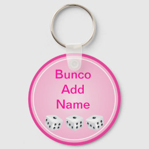 Chaveiro dados com o círculo cor-de-rosa customizável