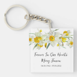 Chaveiro Daffodil Memorial Funeral Photo Keychain