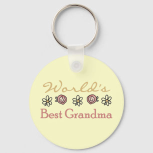 Chaveiro Daisies e Rosas World Best Grandma