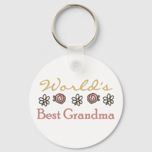Chaveiro Daisies e Rosas World Best Grandma