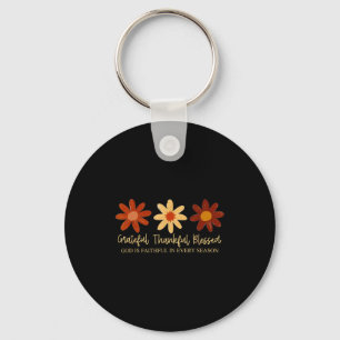 Chaveiro Daisy Floral Grato Agradecido Abençoado Deus É Fie
