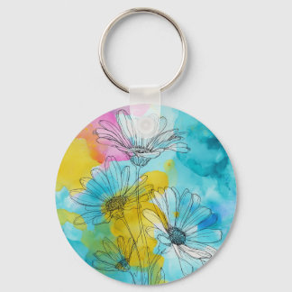 Chaveiro Daisy Flower Aluminium Circle Gift