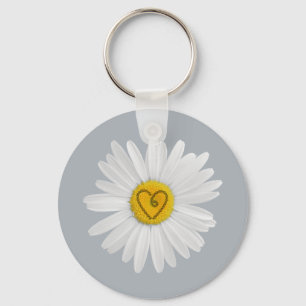 Chaveiro Daisy Flower Love Art Personaliza o fundo