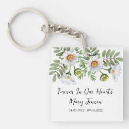 Chaveiro Daisy Memorial Funeral Photo Keychain