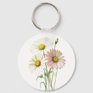 Chaveiro Daisy Watercolor Flower Modern Professional