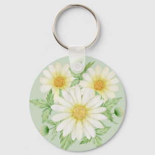 Chaveiro Daisy Watercolor Flowers